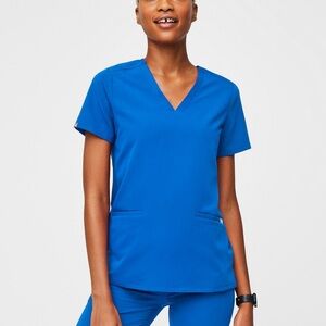Figs Blue Casma three pocket scrub top